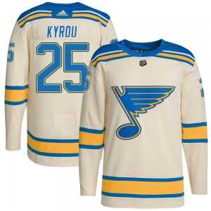 Men%27s St. Louis Blues #25 Jordan Kyrou Cream 2022 Winter Classic Stitched Jersey Dzhi->seattle kraken->NHL Jersey